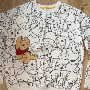 Disney Winnie the Pooh Cream Sweatshirt with Red Accent